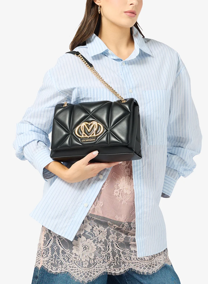 Love Moschino  Embossed Q PU Crossbody Bag for Women | Best Price UAE